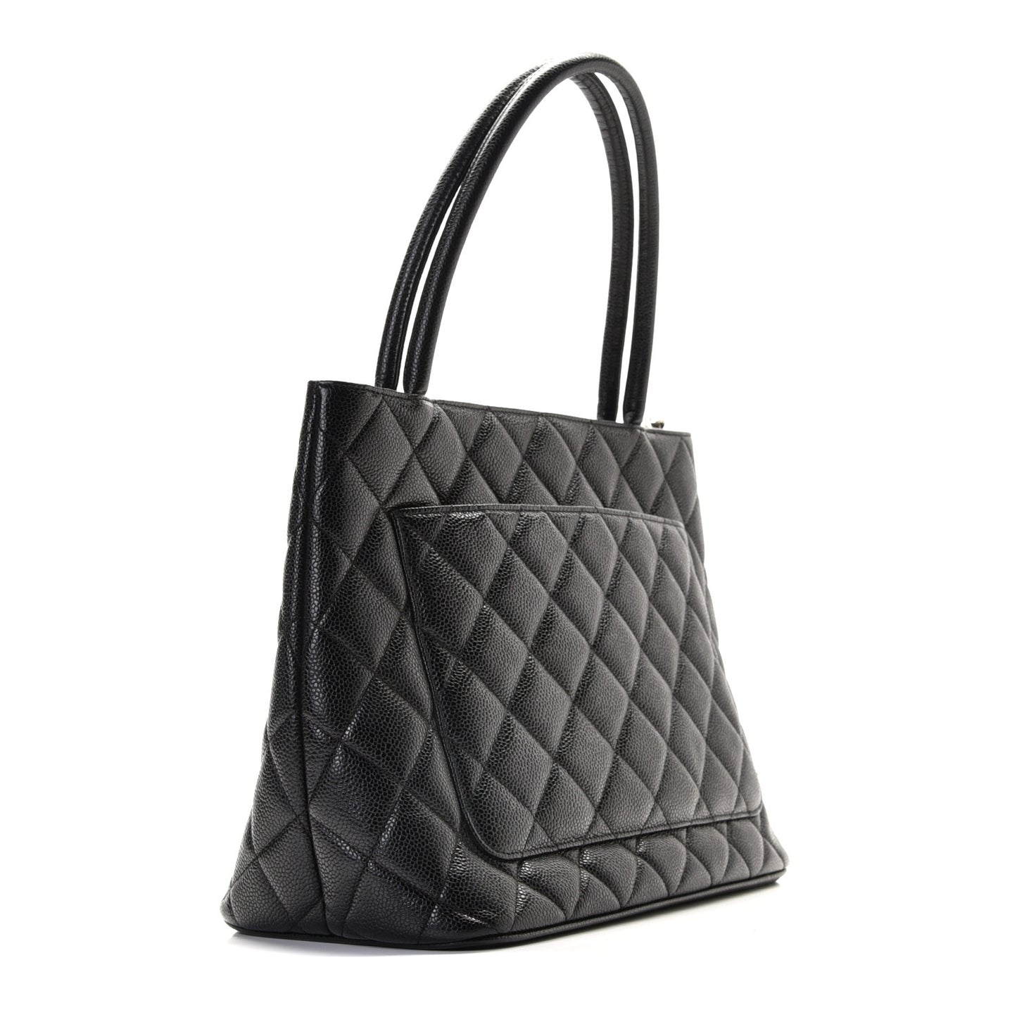 Caviar Quilted Medallion Tote Black