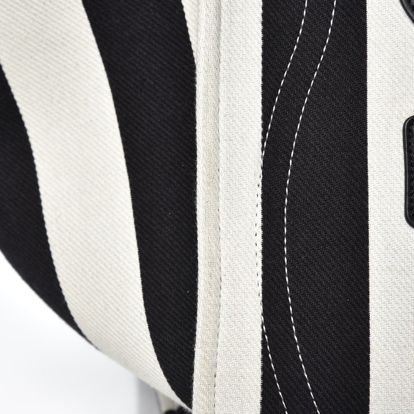 Cotton Canvas Striped Medium Phantom Luggage White Black