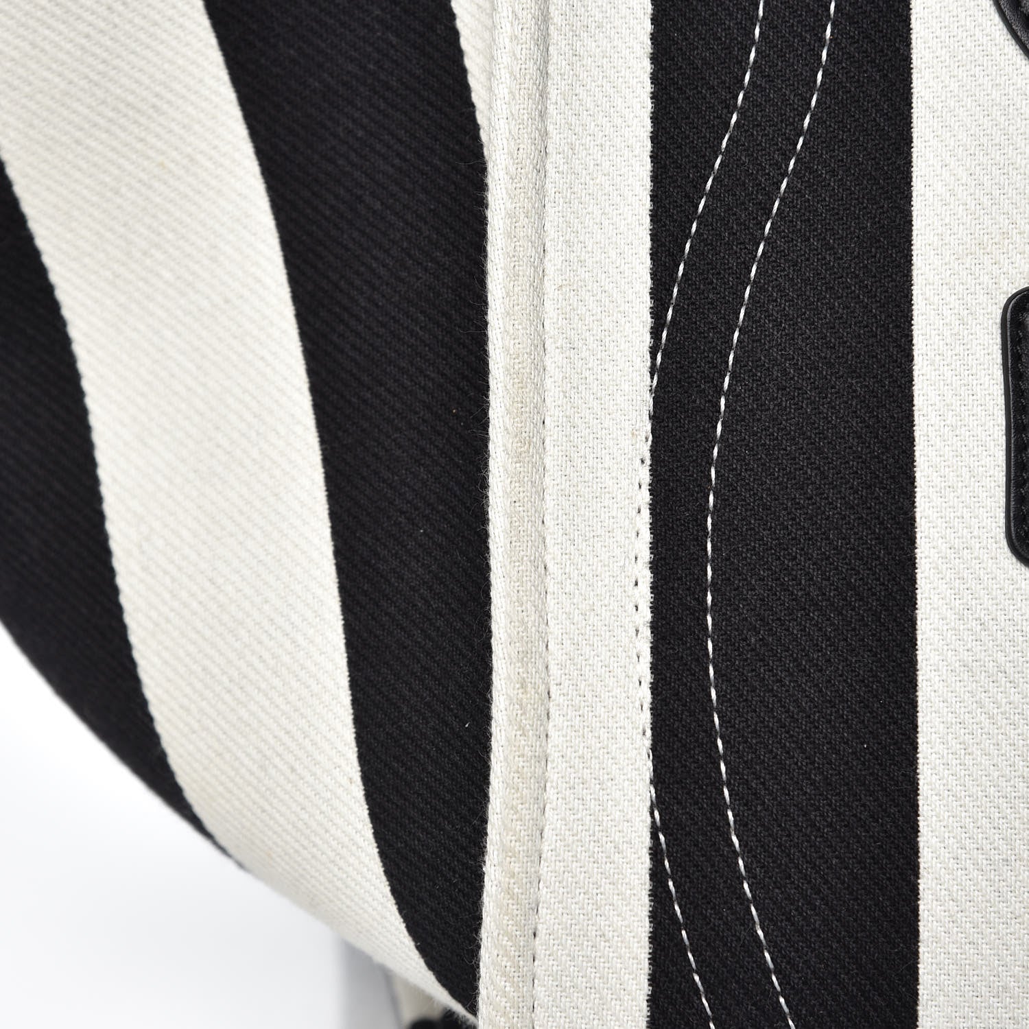 Celine Cotton Canvas Striped Medium Phantom Luggage White Black 15 of 19