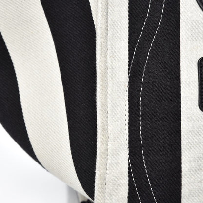 Celine Cotton Canvas Striped Medium Phantom Luggage White Black 15 of 19