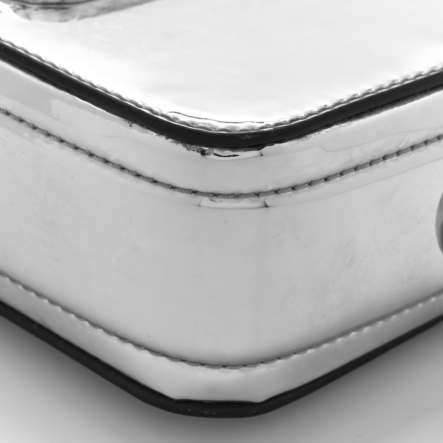 Marc Jacobs Metallic Calfskin Gen Z Snapshot Camera Bag Silver 9 of 10