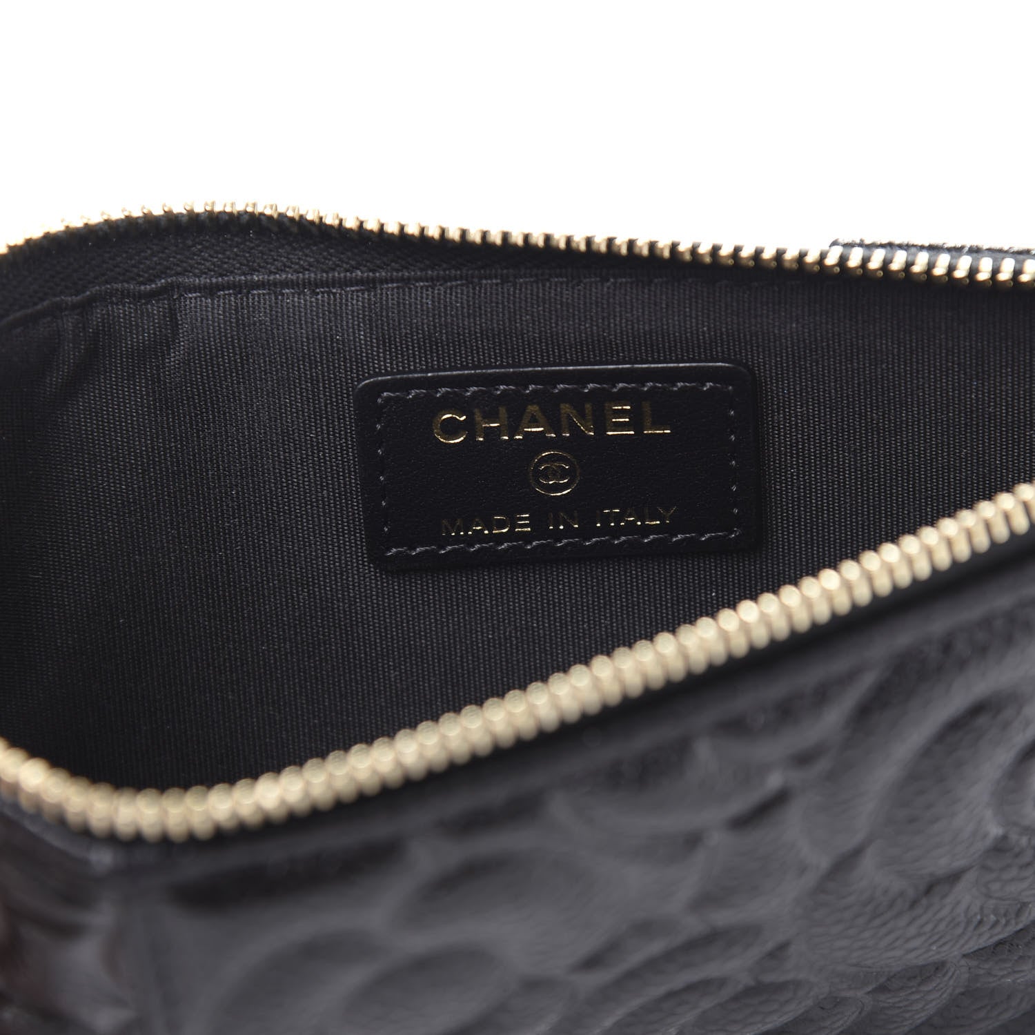 Chanel Caviar Camellia Embossed Classic Flat Wallet Pouch Black 8 of 10