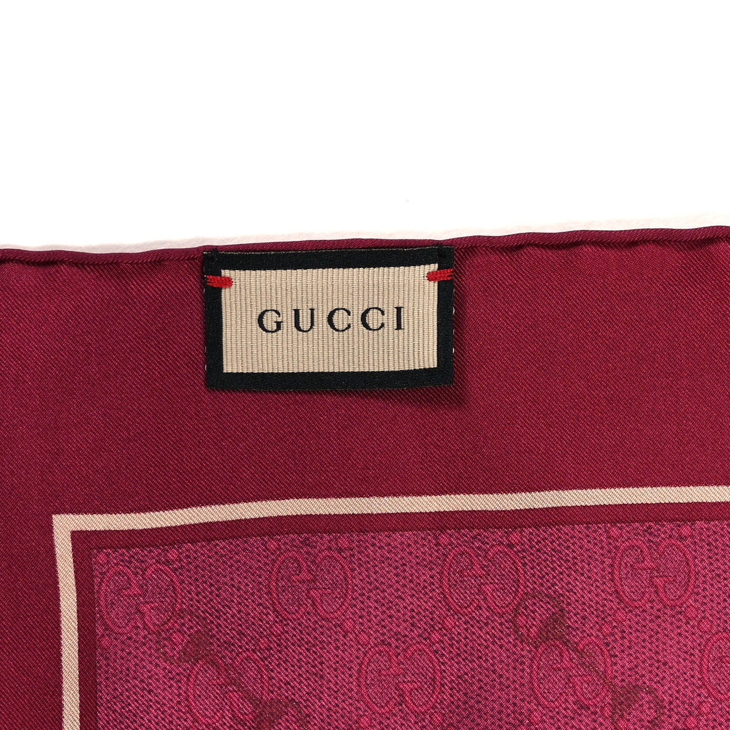 Gucci Modal Silk GG Gold Horsebit Square Scarf Pink Gold 2 of 3
