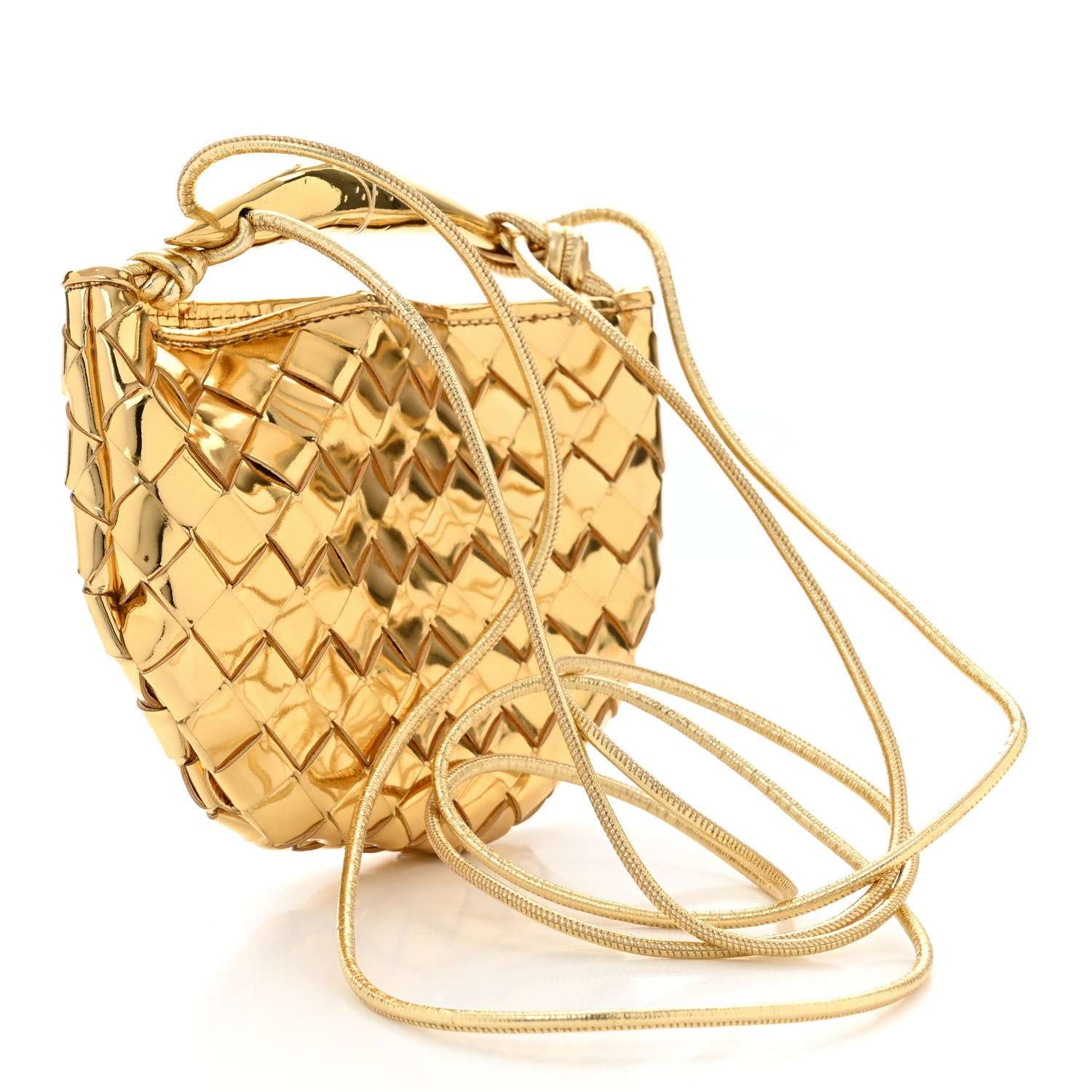 Bottega Veneta Mirror Laminated Nappa Intrecciato Mini Sardine Bag Gold 3 of 9