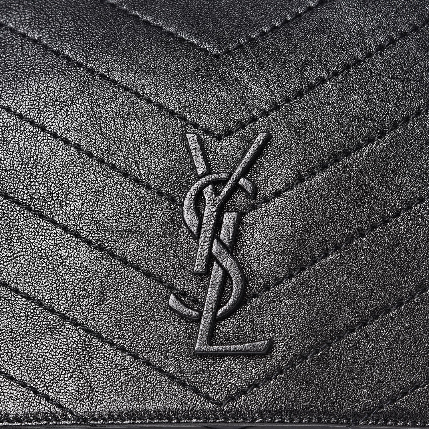 Saint Laurent Vintage Lambskin Chevron Monogram Medium Nolita Black 10 of 11