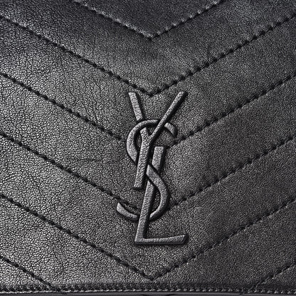 Saint Laurent Vintage Lambskin Chevron Monogram Medium Nolita Black 10 of 11