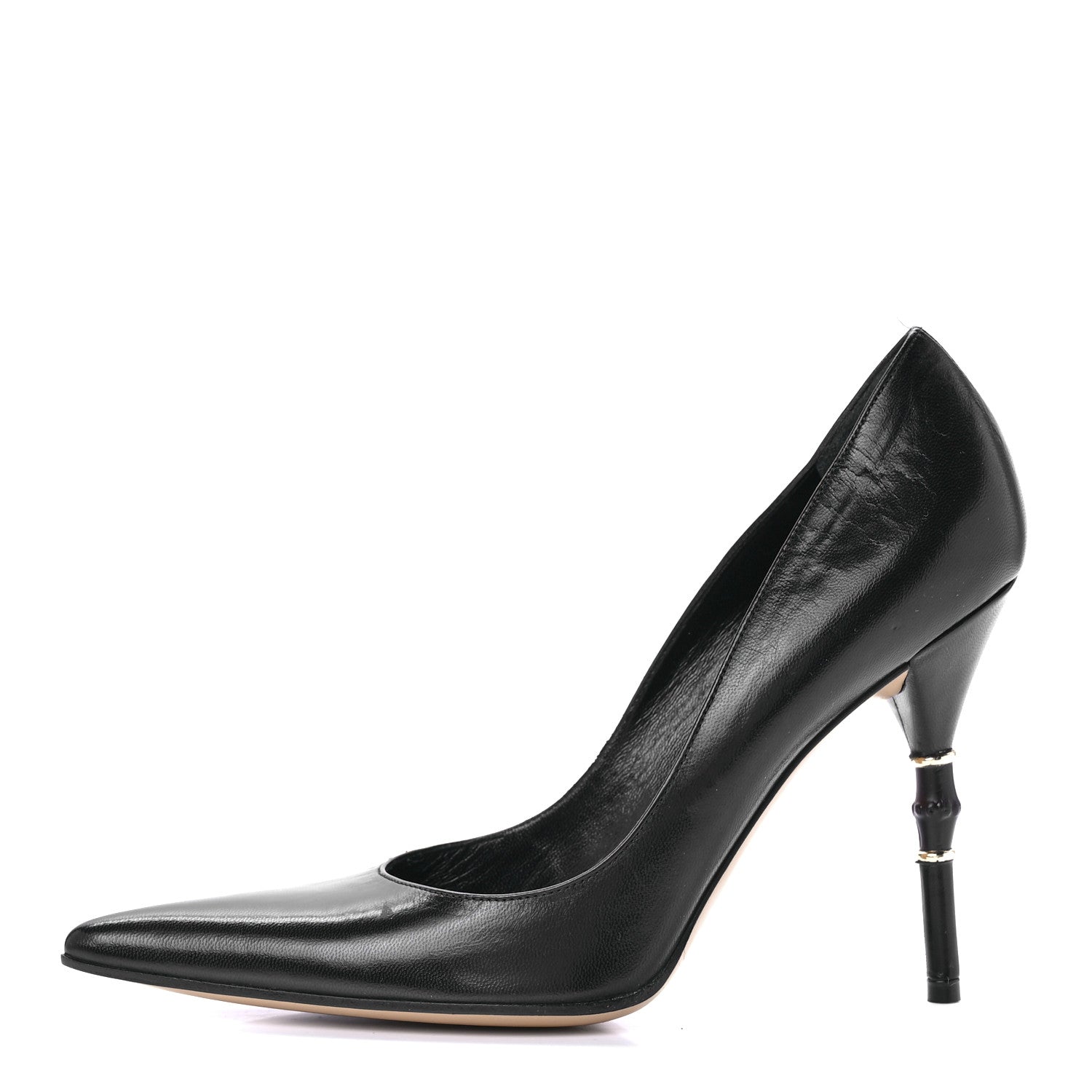 Gucci Calfskin Kristen Bamboo Pumps 37 Black 1 of 9