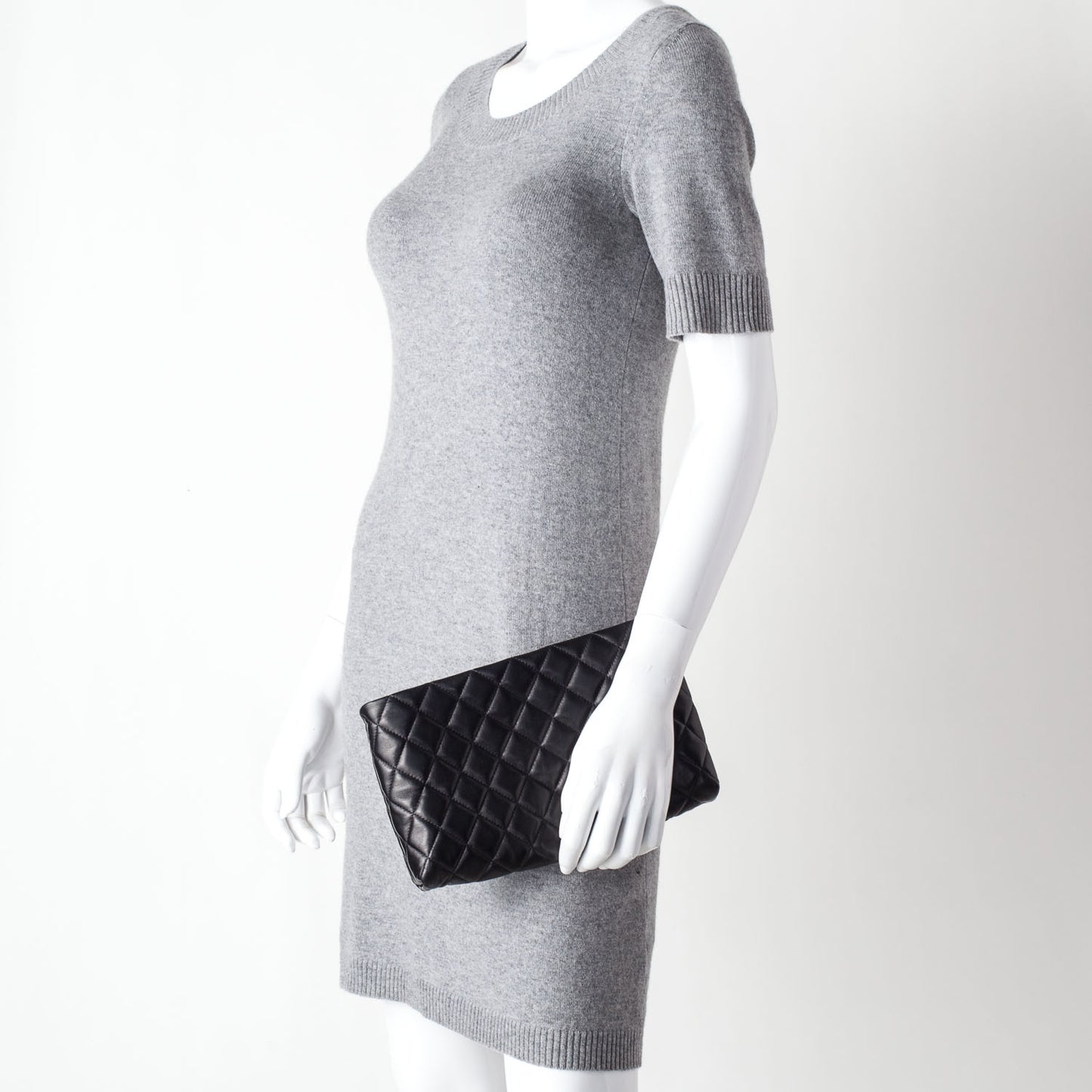 Lambskin Quilted Clutch Black