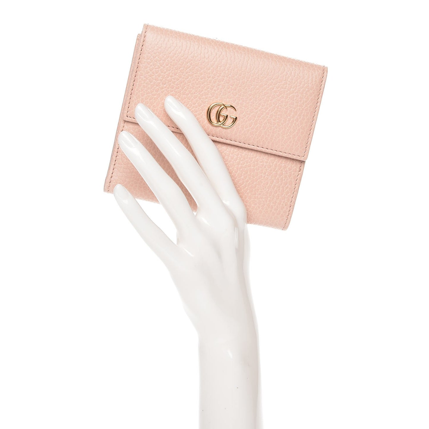 Dollar Calfskin Double G French Flap Wallet Perfect Pink