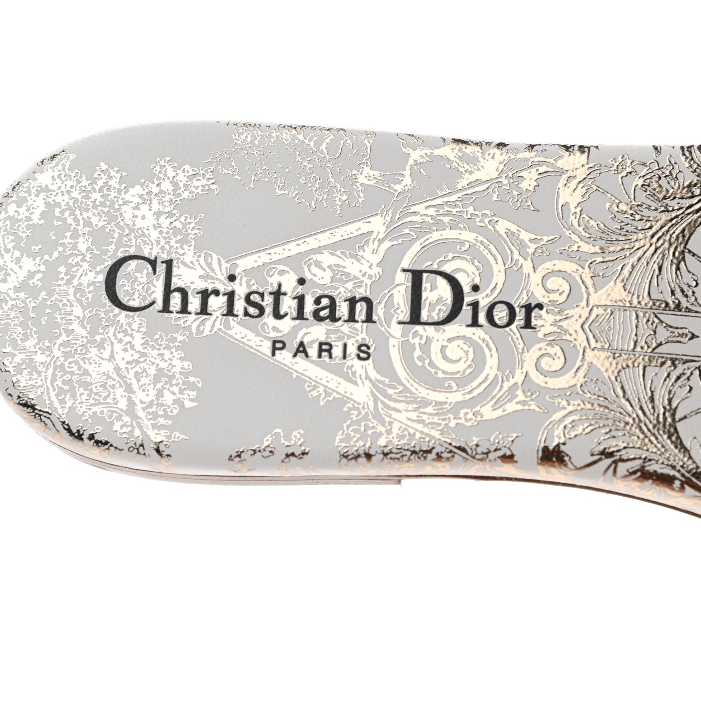 Metallic Canvas Embroidered Dway Mules Slide Sandals 36 Gold