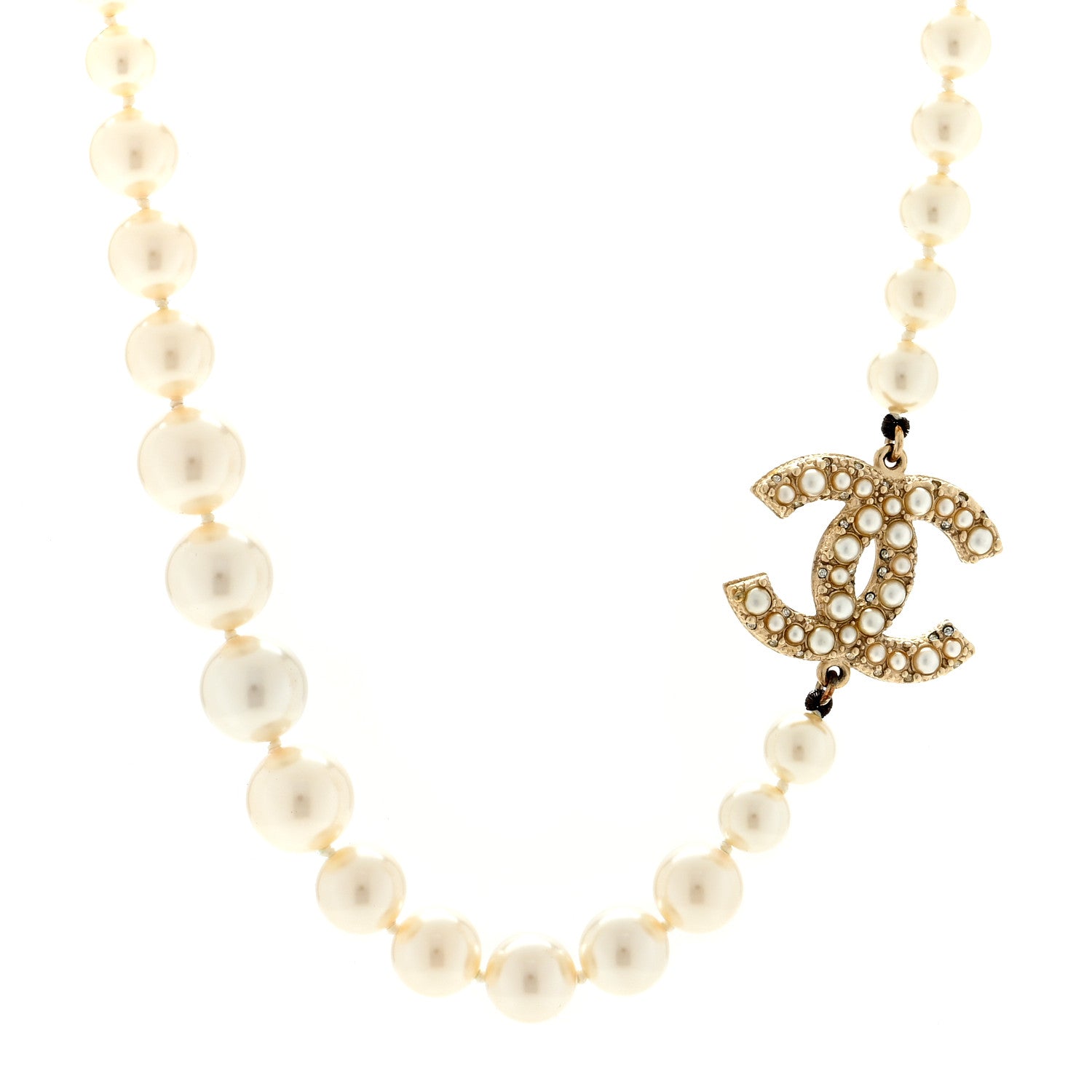 Chanel Pearl CC 100th Anniversary Necklace Light Gold 1 of 3