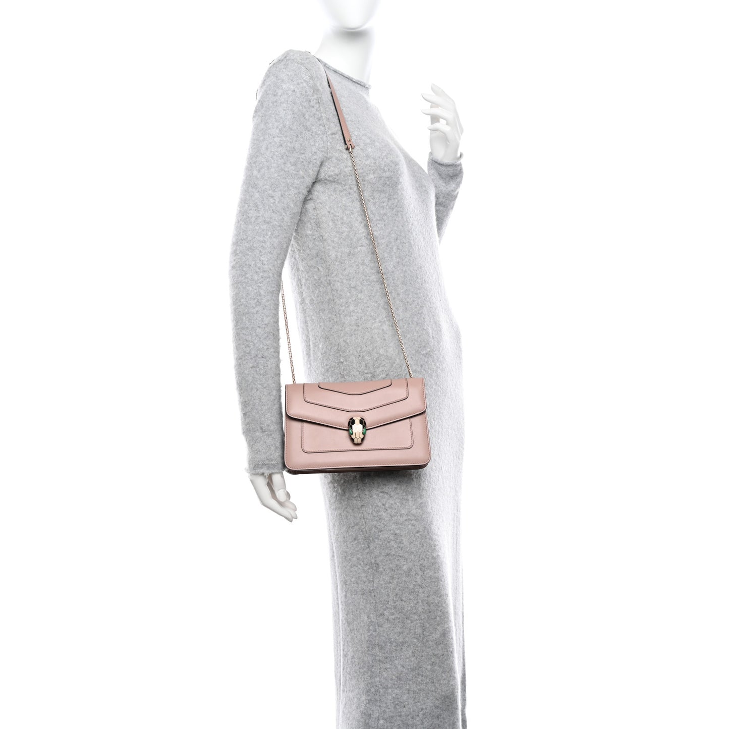 Calfskin Serpenti Forever Crossbody Bag Beige