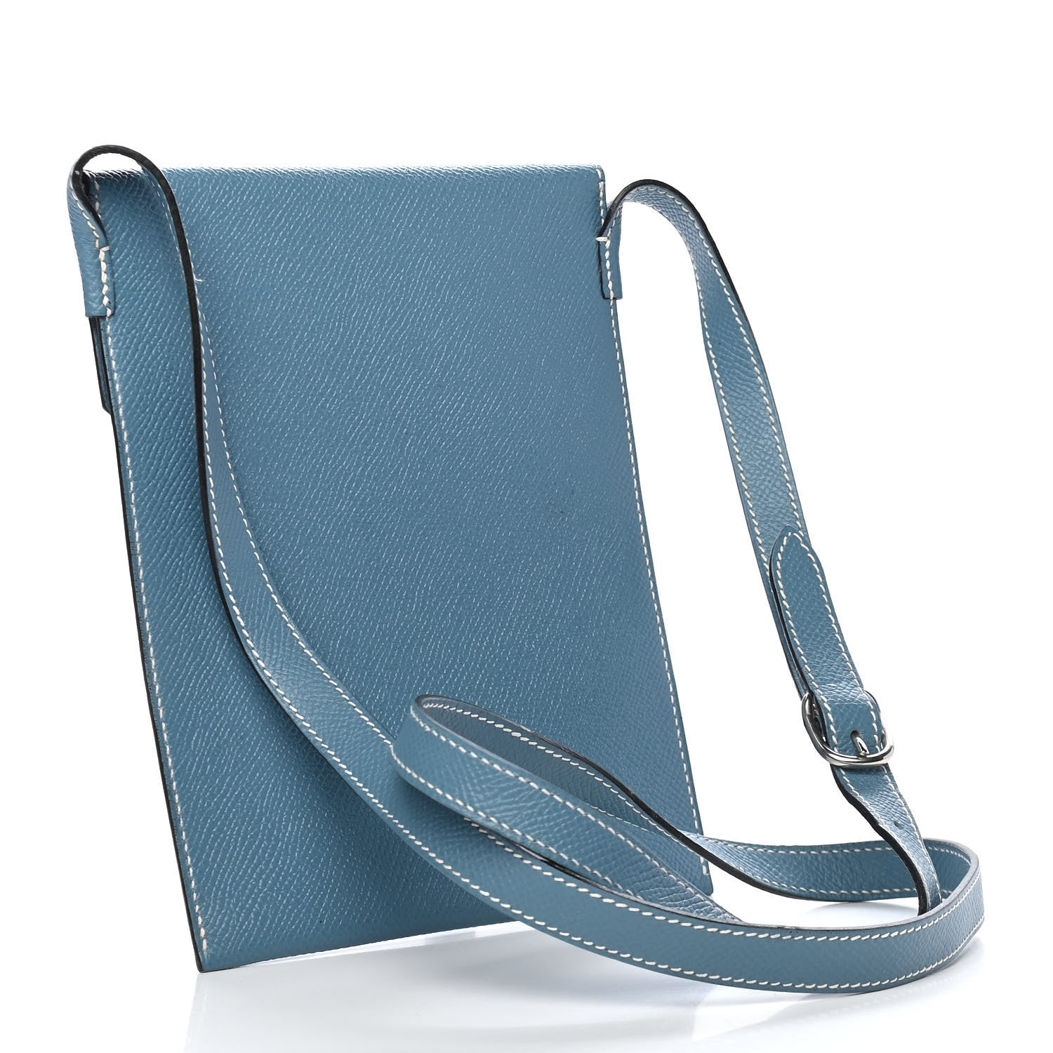 Hermes Courchevel Amelie Flat Pochette Blue Jean 2 of 9