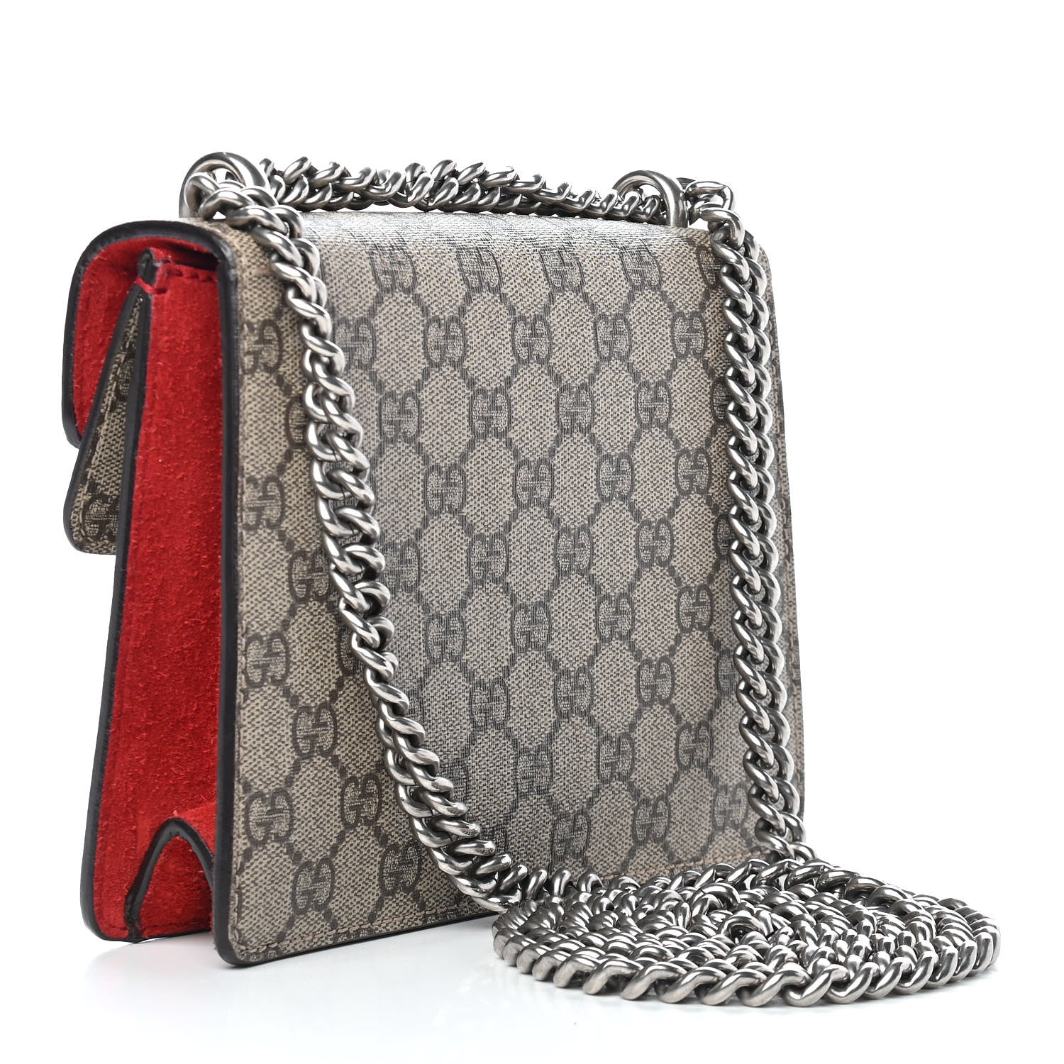 Gucci GG Supreme Monogram Mini Dionysus Shoulder Bag Hibiscus Red 3 of 9