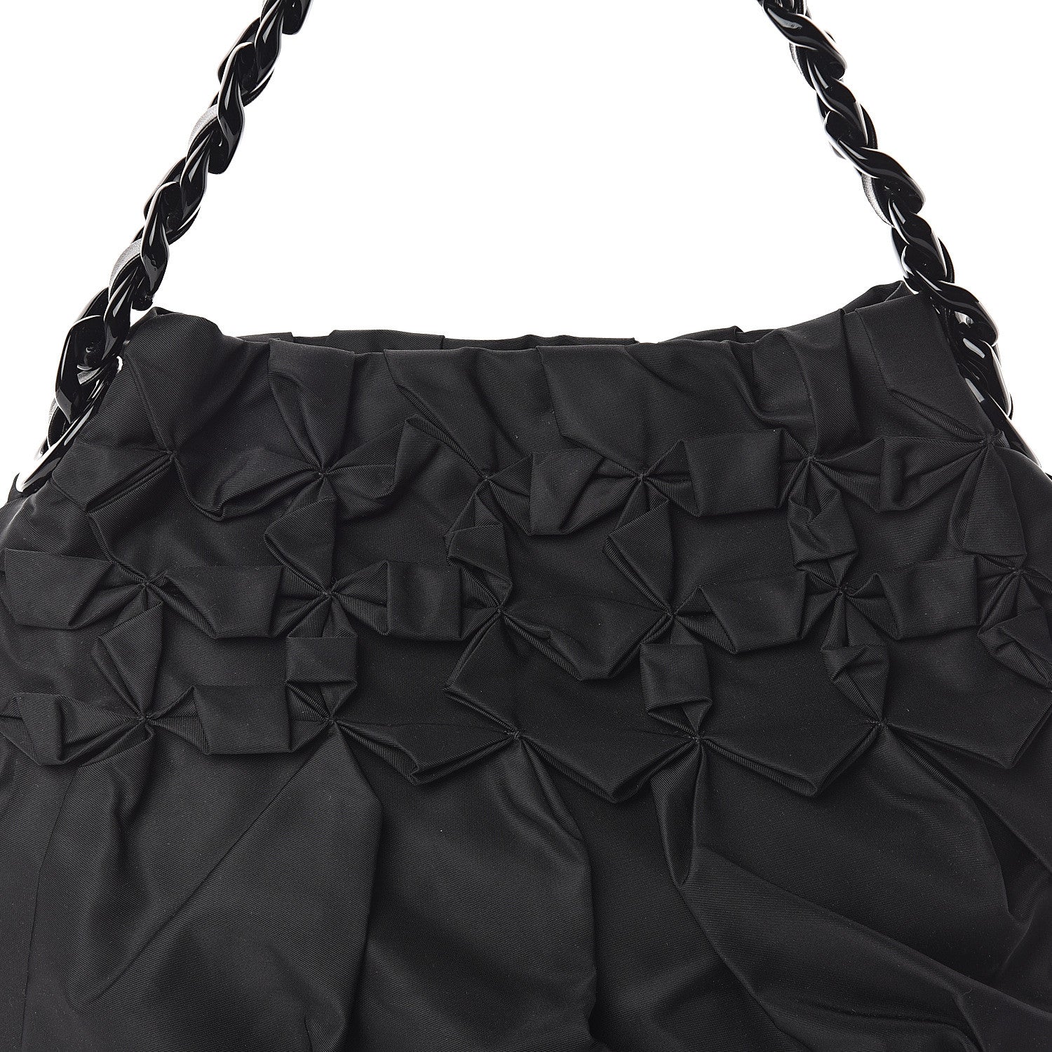 Prada Tessuto Nylon Origami Pleated Hobo Black 6 of 8