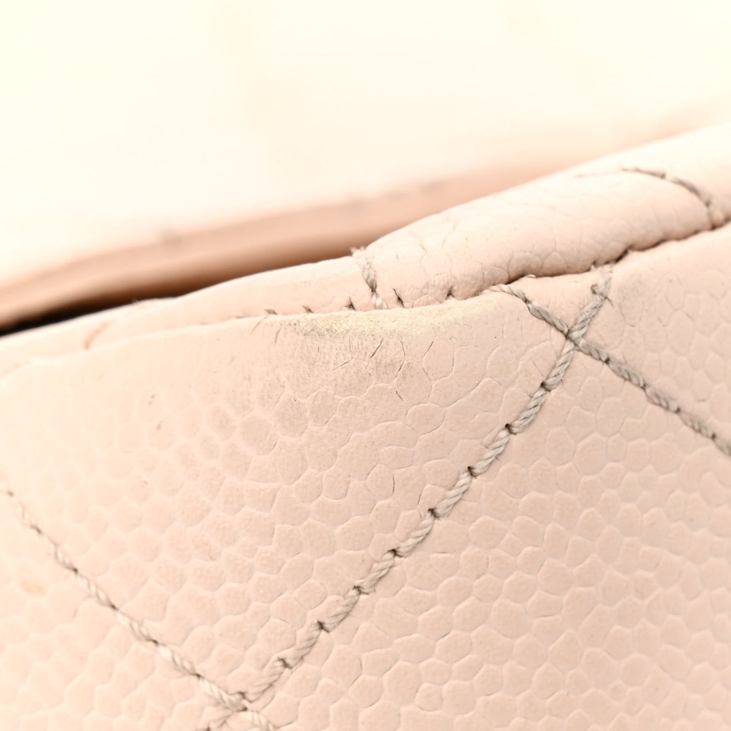Caviar Quilted Jumbo Single Flap Beige Clair