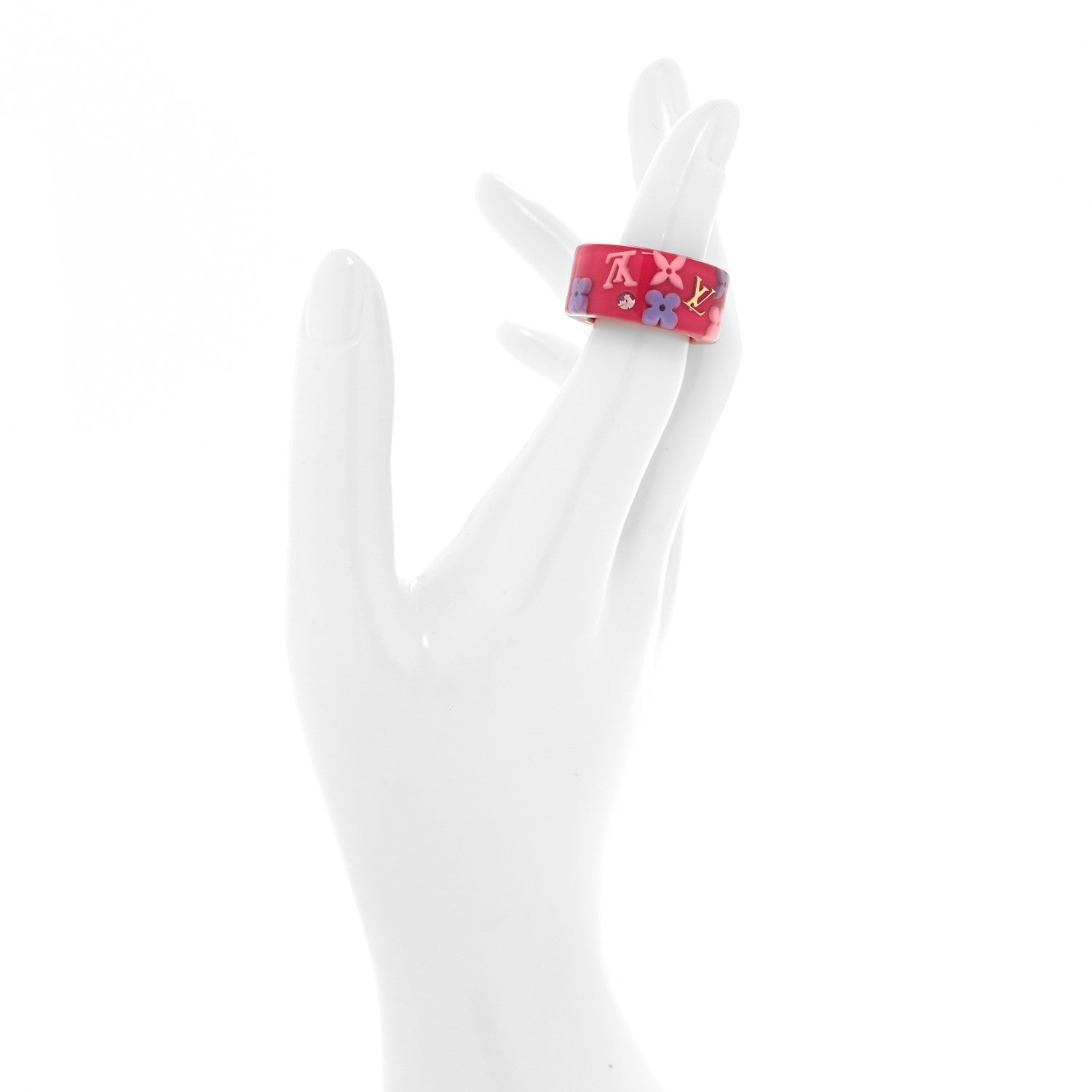 Louis Vuitton Resin Monogram Farandole Ring M Framboise 2 of 4