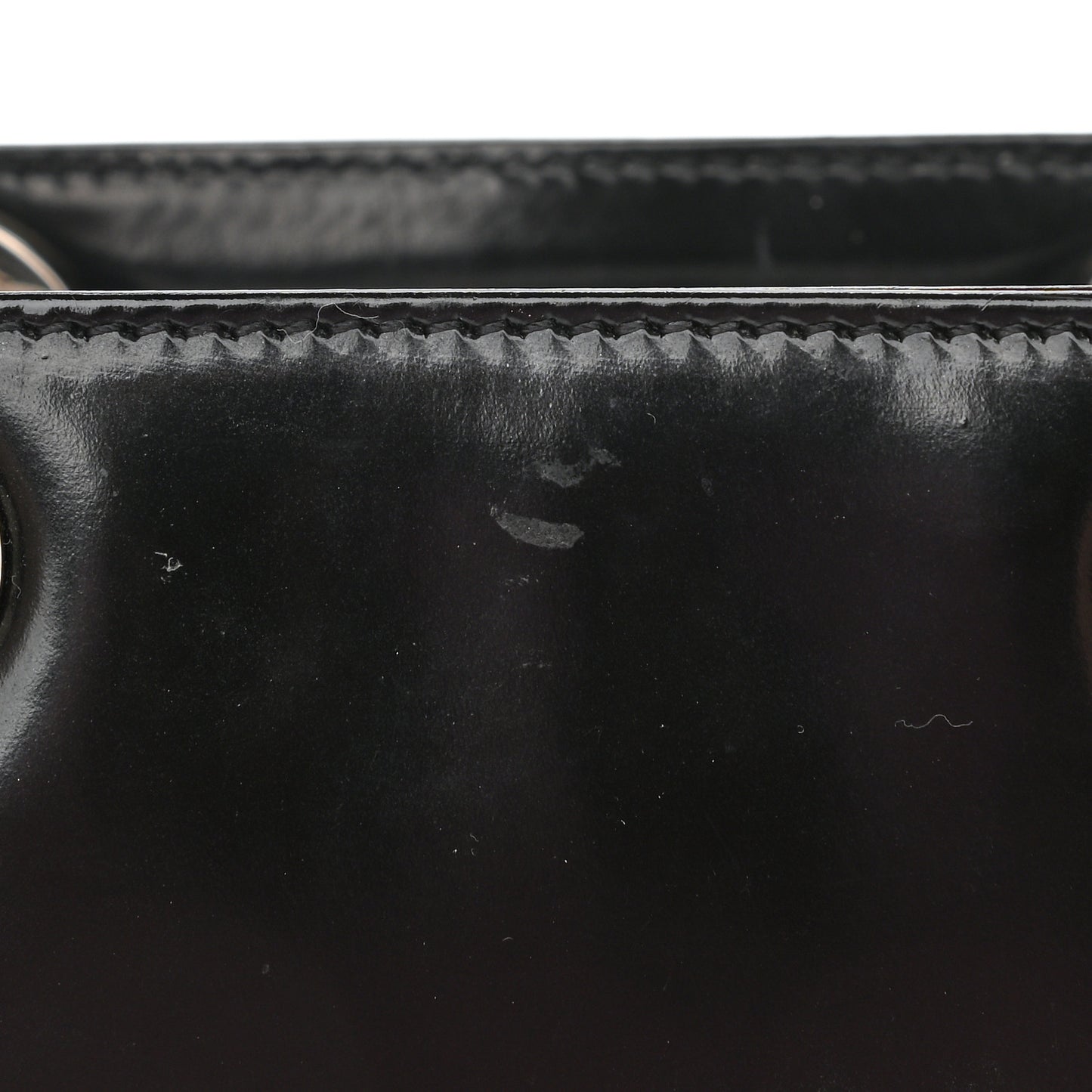 Glazed Calfskin Mini Lady Dior Black