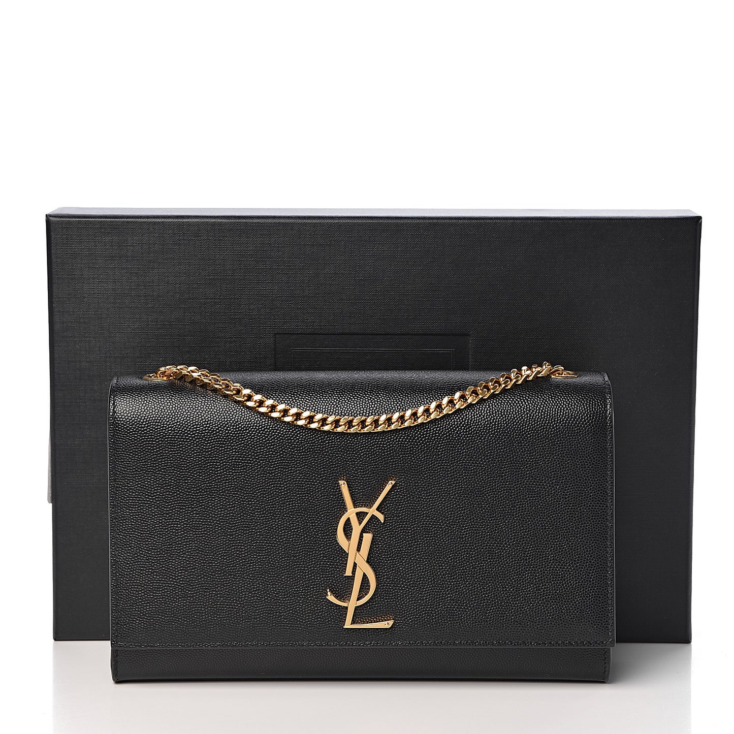 Grain De Poudre Medium Classic Monogram Kate Satchel Black