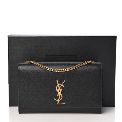 Saint Laurent Grain De Poudre Medium Classic Monogram Kate Satchel Black 10 of 10