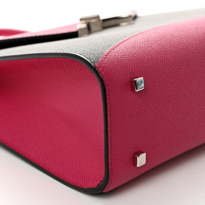 Moynat Carat Calfskin Bicolor Gabrielle PM Fuchsia Tourterelle 8 of 9