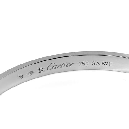Cartier 18K White Gold LOVE Cuff Bracelet 18 4 of 4