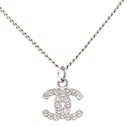 Chanel Crystal Timeless CC Necklace Silver 4 of 7