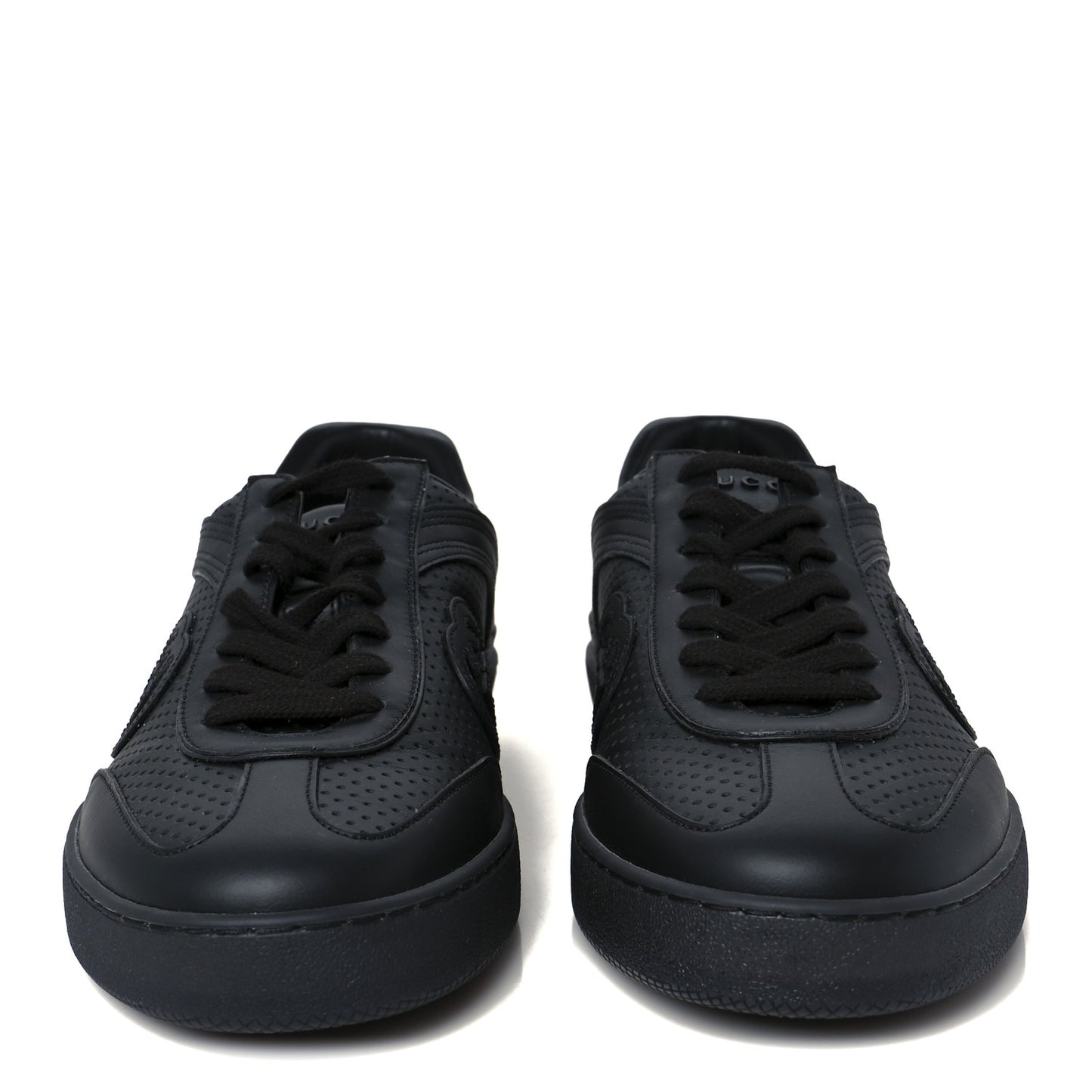 Calfskin Perforated Mens G75 Sneakers 9 Black