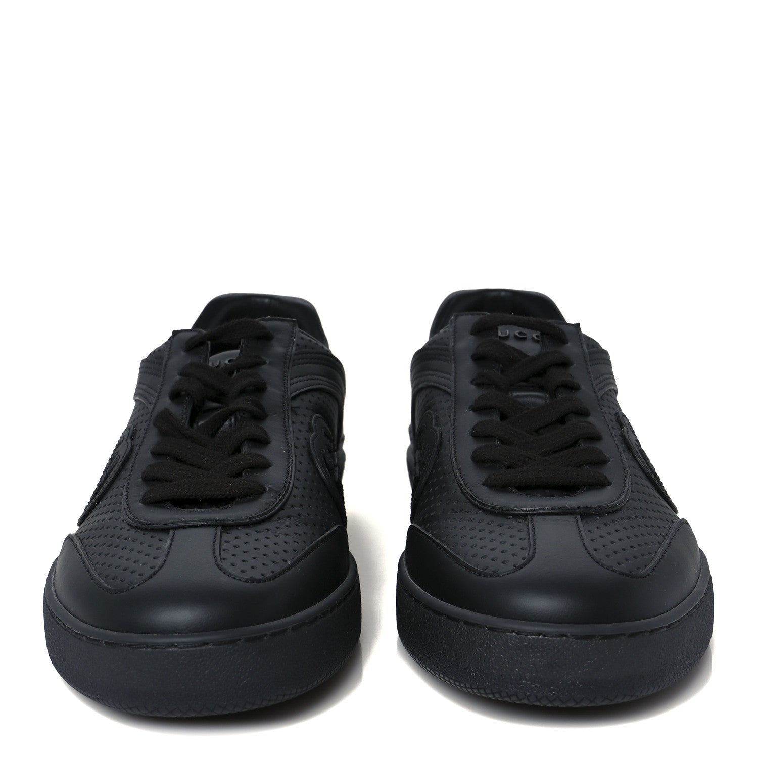 Gucci Calfskin Perforated Mens G75 Sneakers 9 Black 3 of 11
