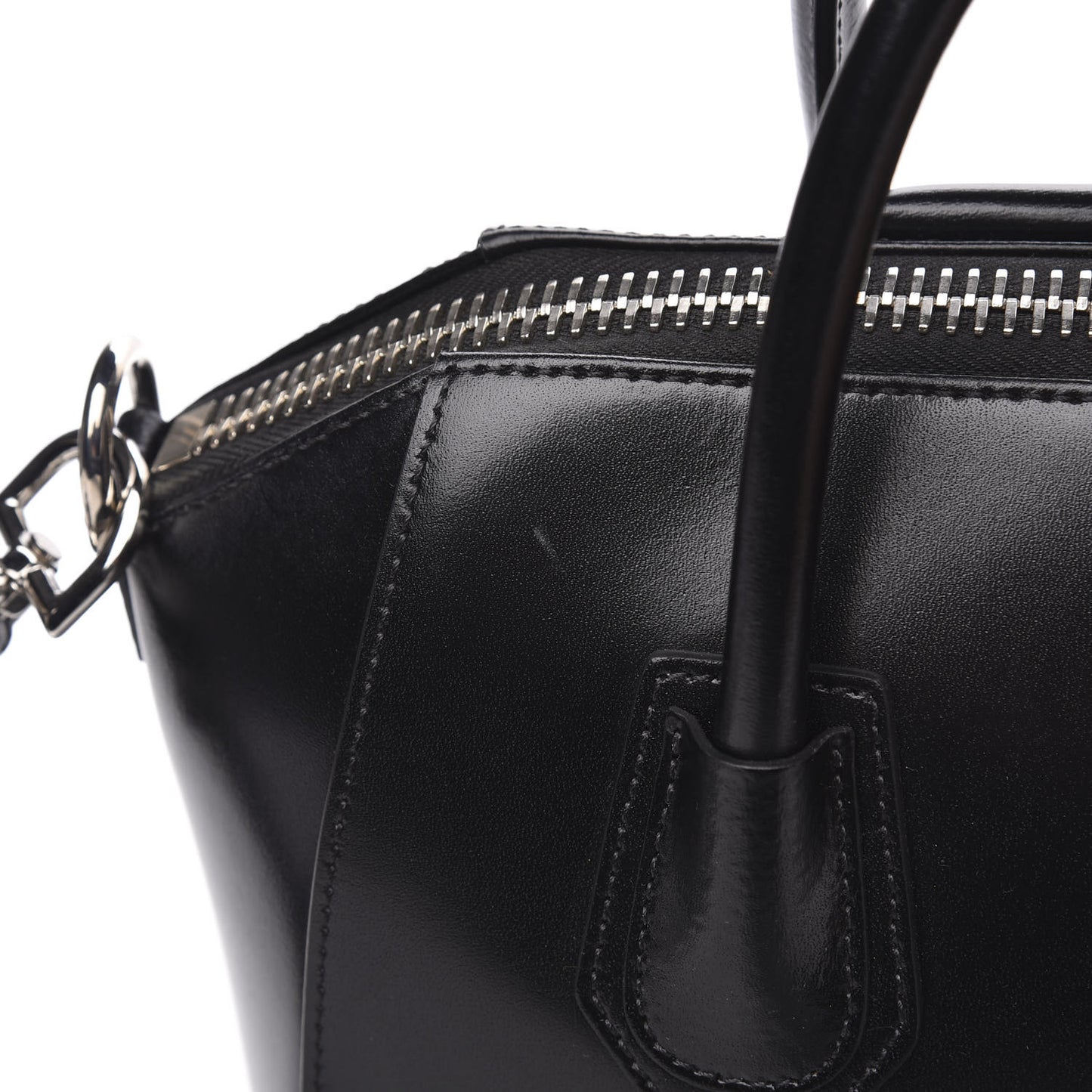 Shiny Lord Calfskin Small Antigona Black