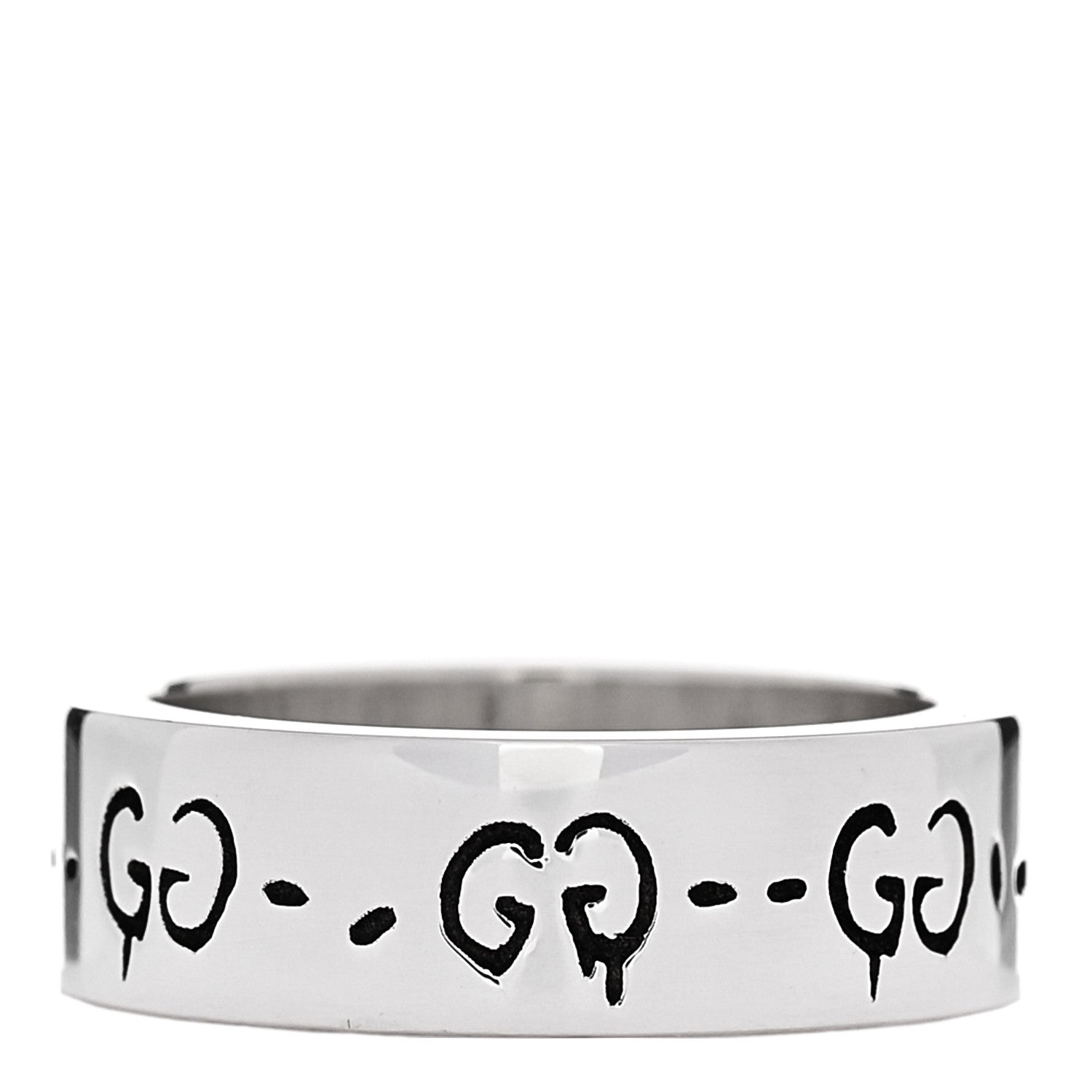 Gucci Sterling Silver 6mm GucciGhost Hamlet Skull Ring 50 5.25 3 of 6