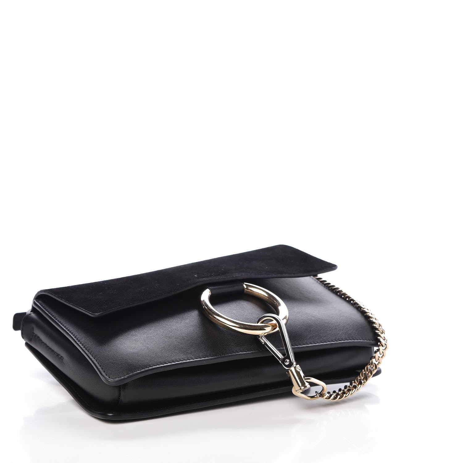 Chloe Suede Calfskin Small Faye Shoulder Bag Black 4 of 7