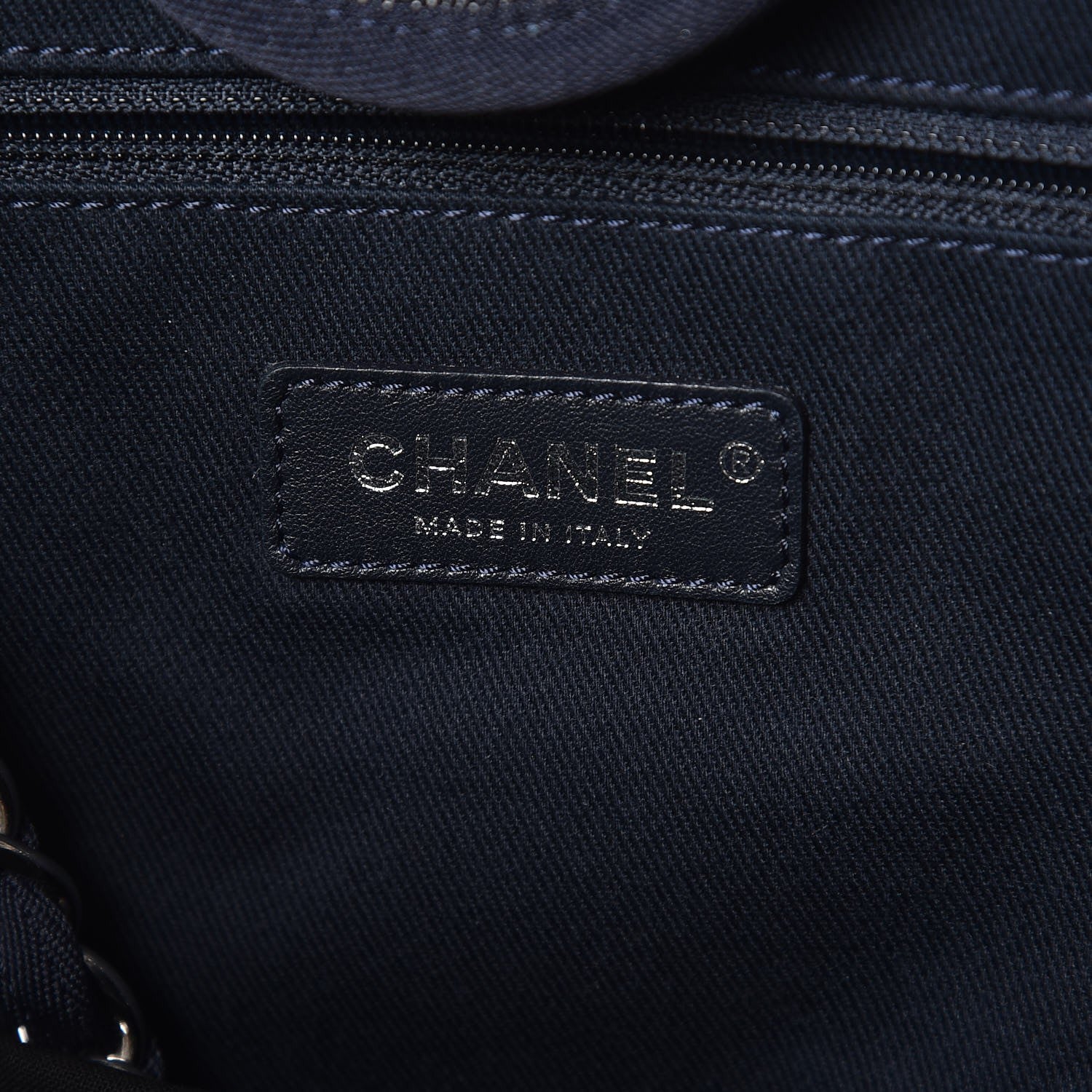 Chanel Denim Large Deauville Tote Blue Orange 5 of 8