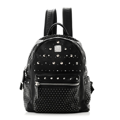 MCM Calfskin Studded Small Stark Backpack Black 1 of 9
