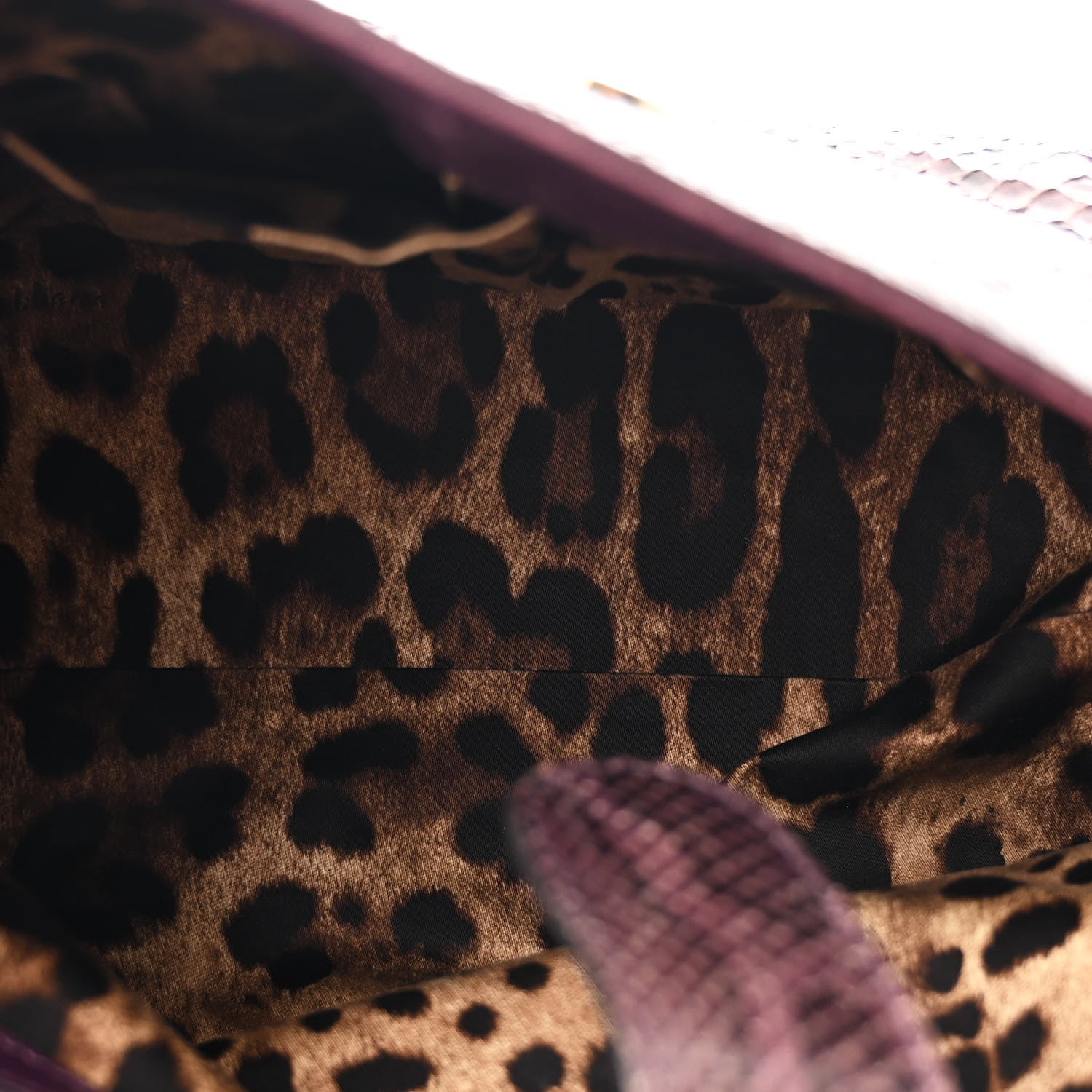 Dolce & Gabbana Snakeskin Large Miss Sicily Satchel Purple 5 of 12