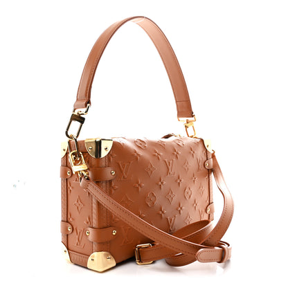 Louis Vuitton Calfskin Debossed Monogram Side Trunk Tan 3 of 10