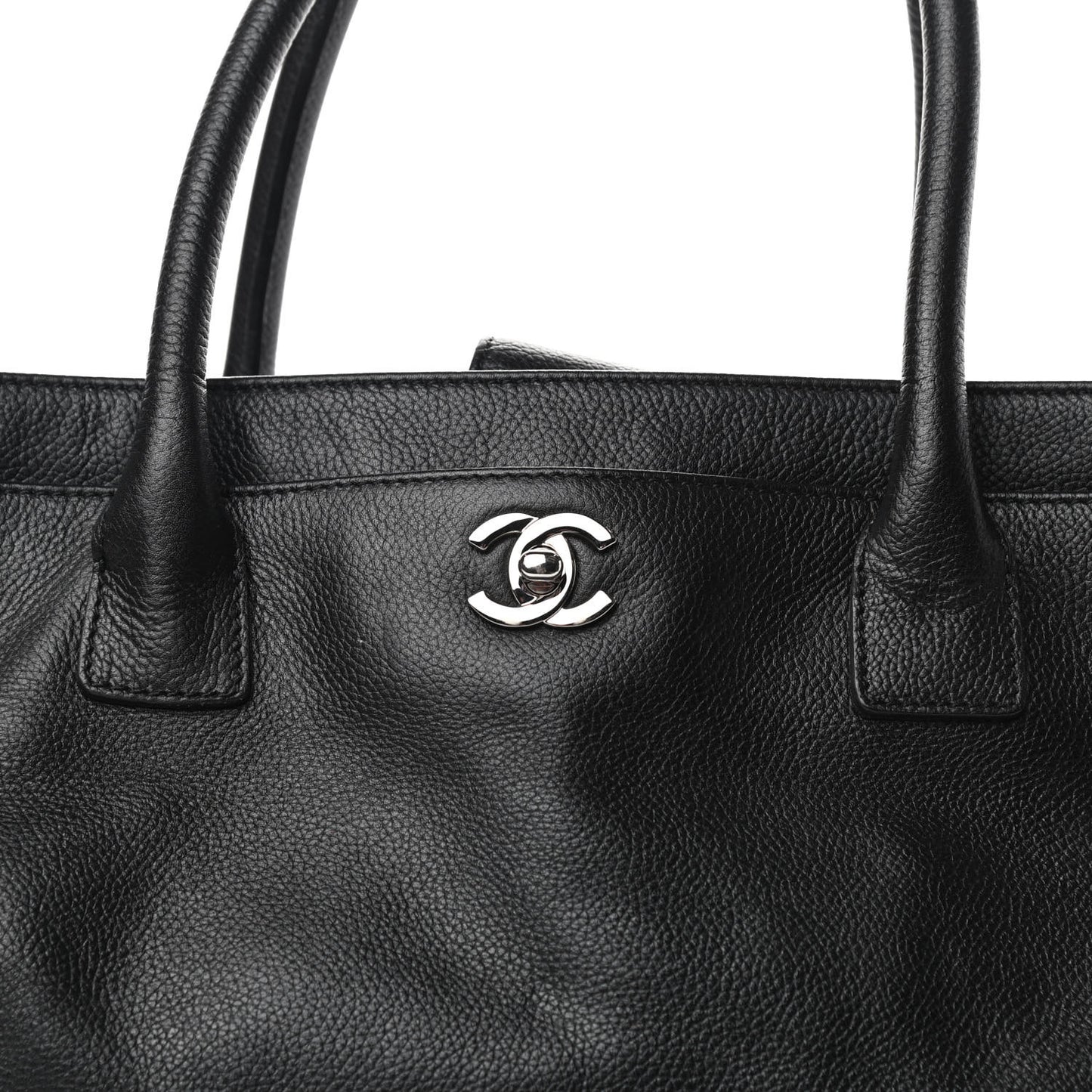 Calfskin Cerf Executive Shopper Tote Black