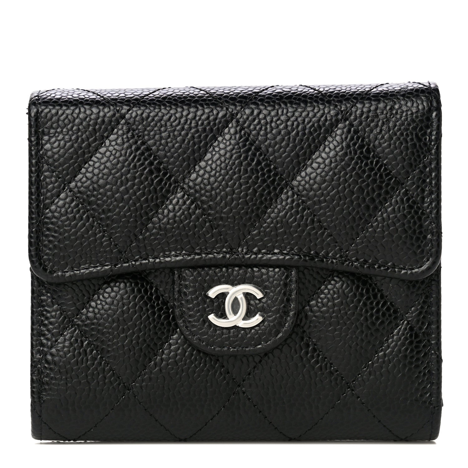 Chanel Caviar Quilted Compact Flap Wallet Black 1 of 11