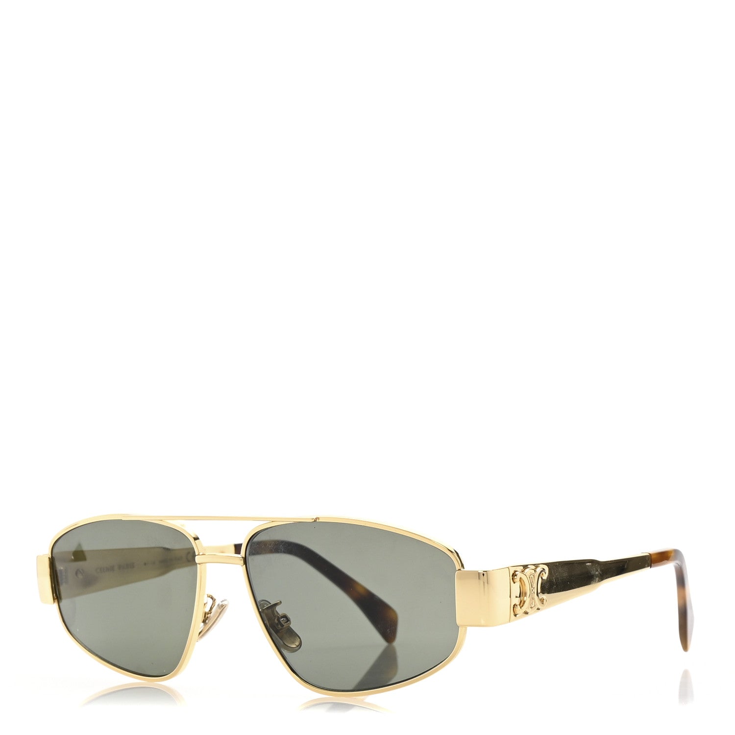 Celine Metal Triomphe 03 Sunglasses CL40281U Gold Green 1 of 8