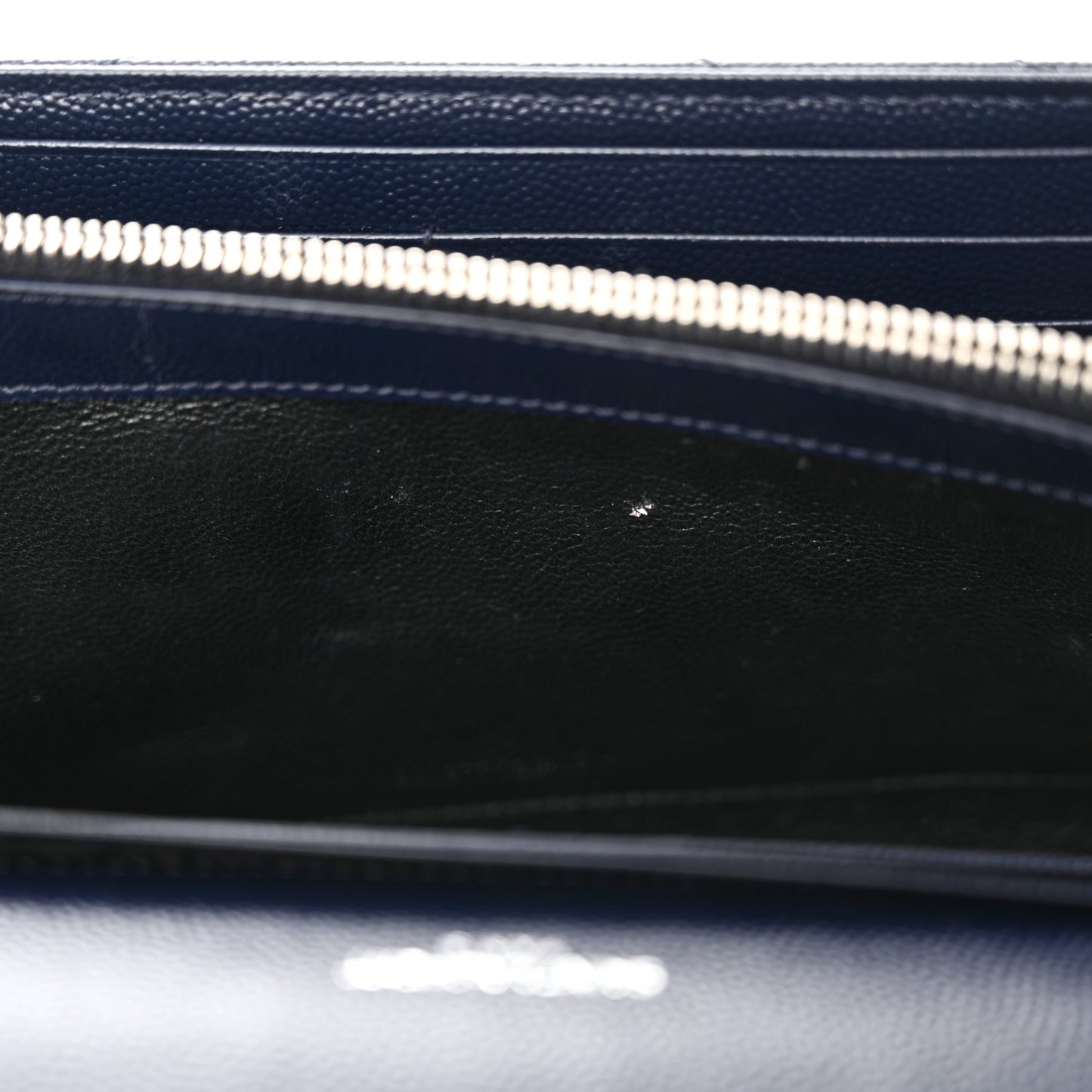 Grain De Poudre Matelasse Chevron Monogram Chain Wallet Deep Marine