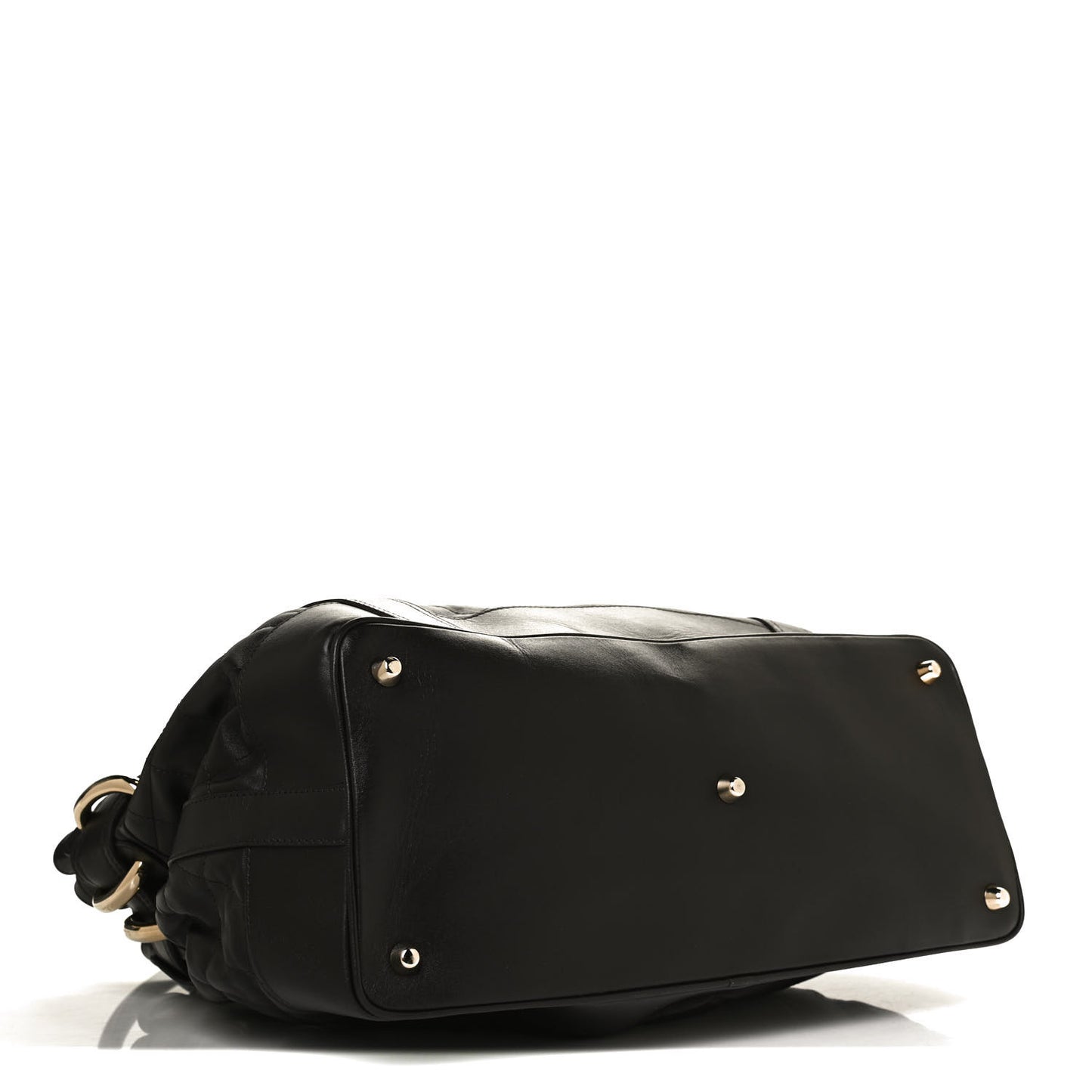 Calfskin Quilted Beaton Satchel Dark Brown