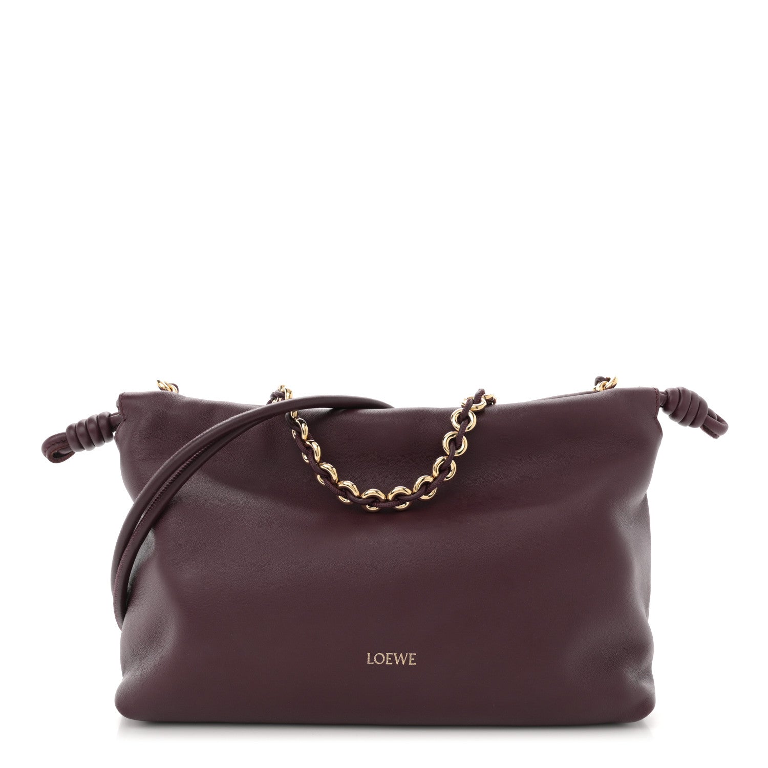 Loewe Mellow Nappa Medium Donut Chain Flamenco Knot Clutch Dark Burgundy 1 of 11