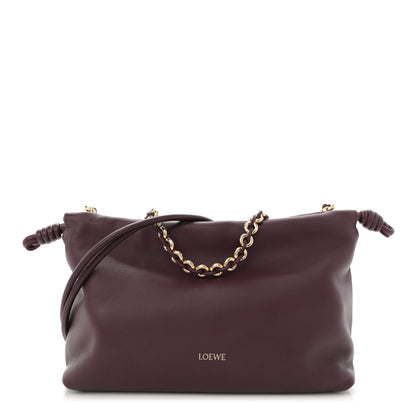 Loewe Mellow Nappa Medium Donut Chain Flamenco Knot Clutch Dark Burgundy 1 of 11