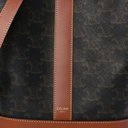 Celine Triomphe Canvas Calfskin Small Bucket Bag Tan 8 of 10