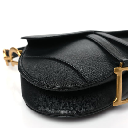 Christian Dior Grained Calfskin Saddle Bag Black 9 of 10