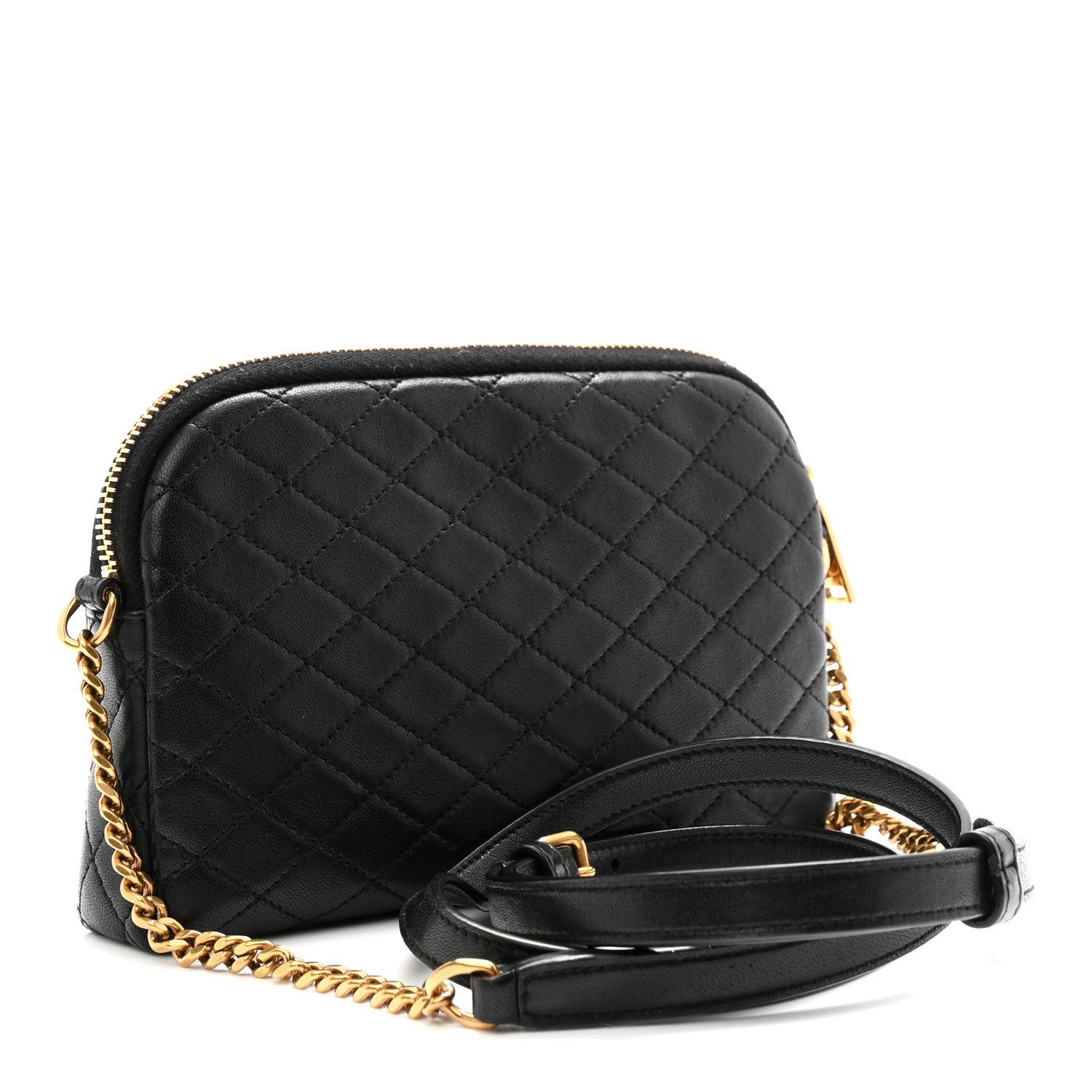 Saint Laurent Lambskin Quilted Gaby Zipped Pouch Black 3 of 10