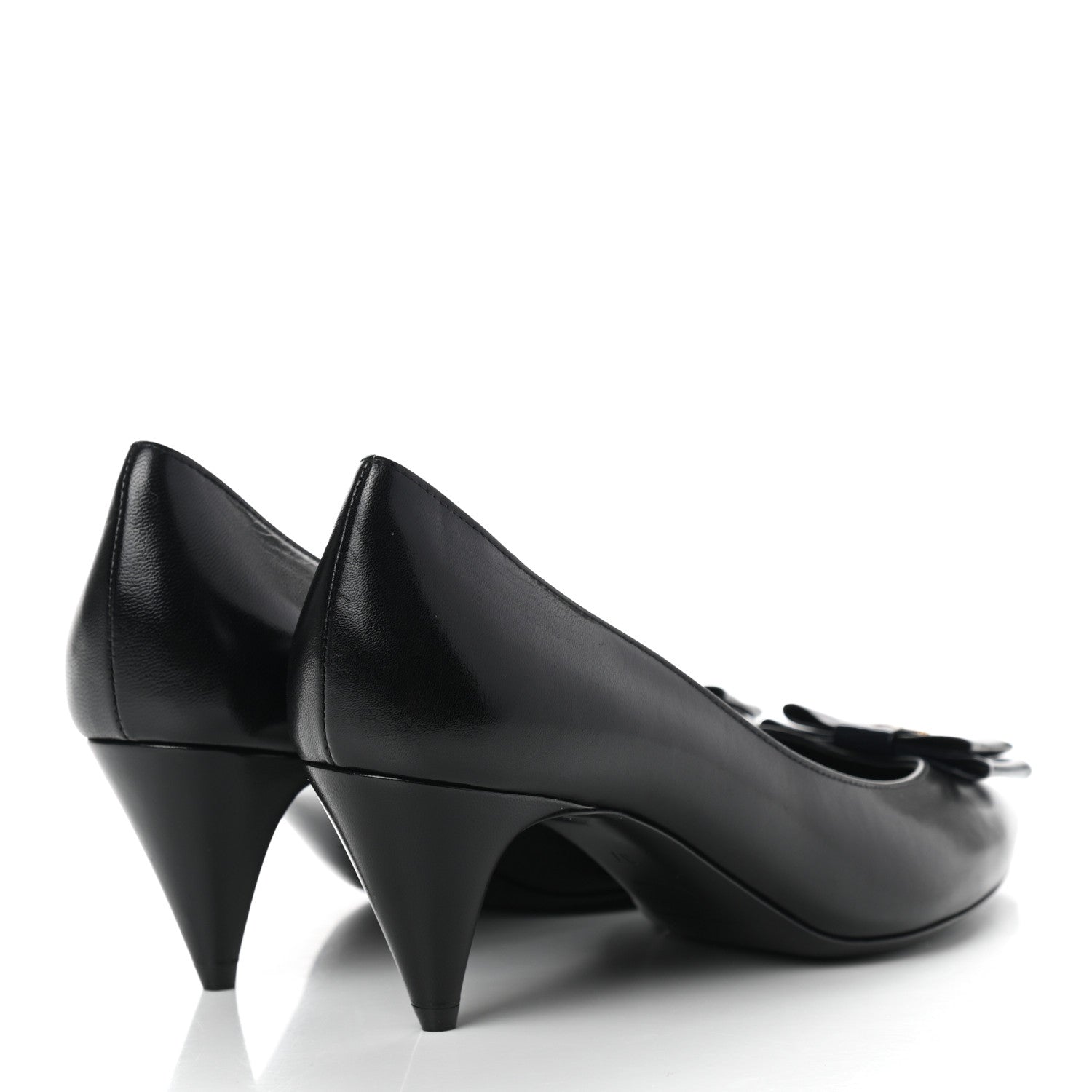 Saint Laurent Calfskin Bow Anais Pumps 36 Black 4 of 9