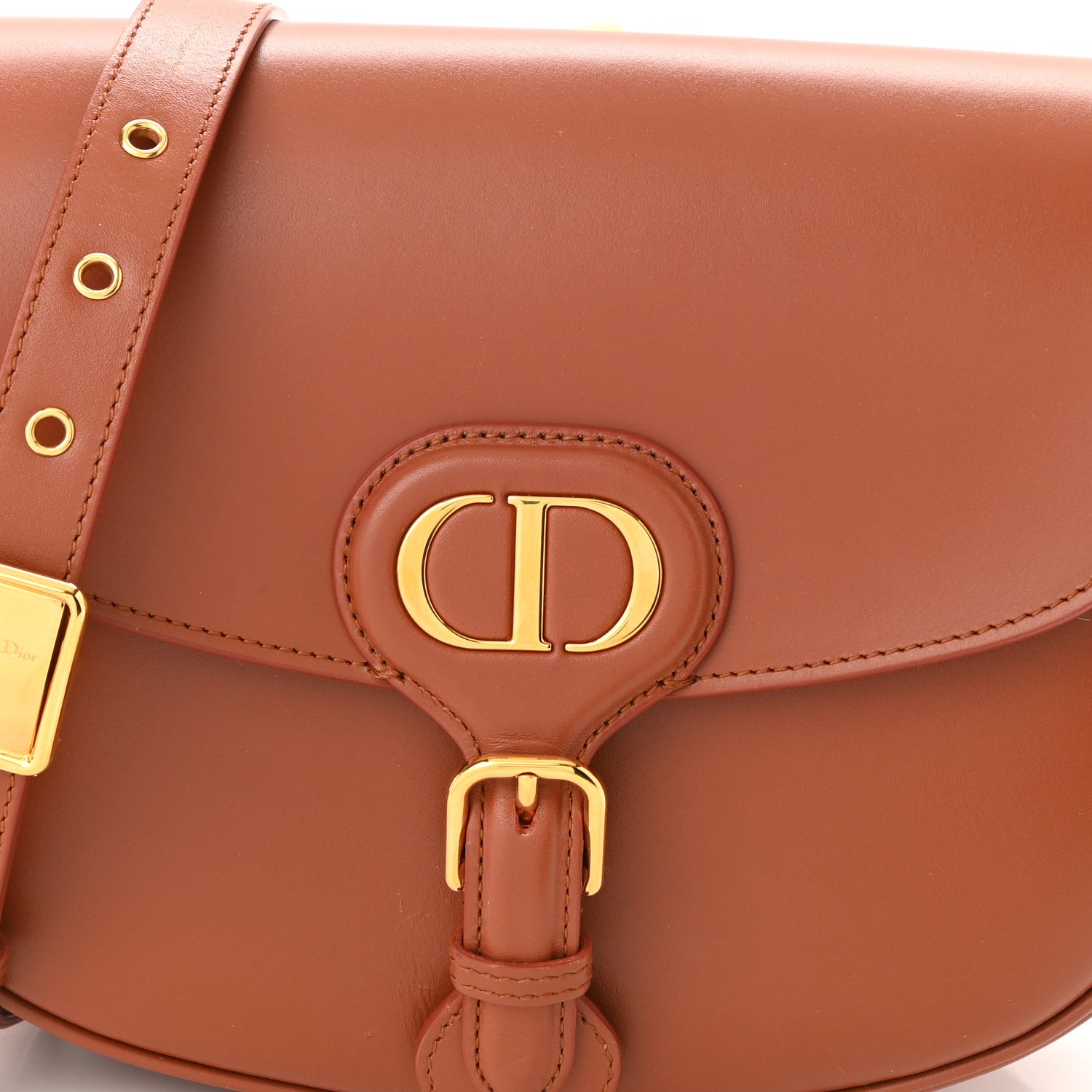 Christian Dior Box Calfskin Medium Bobby Flap Dark Tan 8 of 10