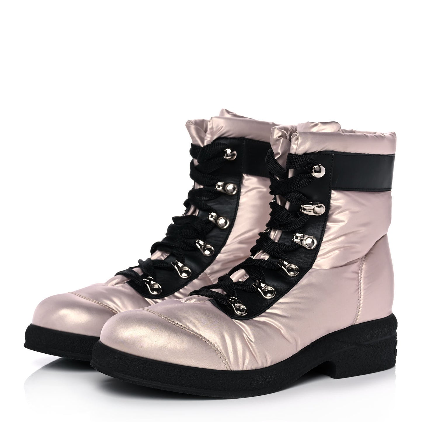 Nylon Calfskin Womens Coco Neige Short Boots 36 Pink Black