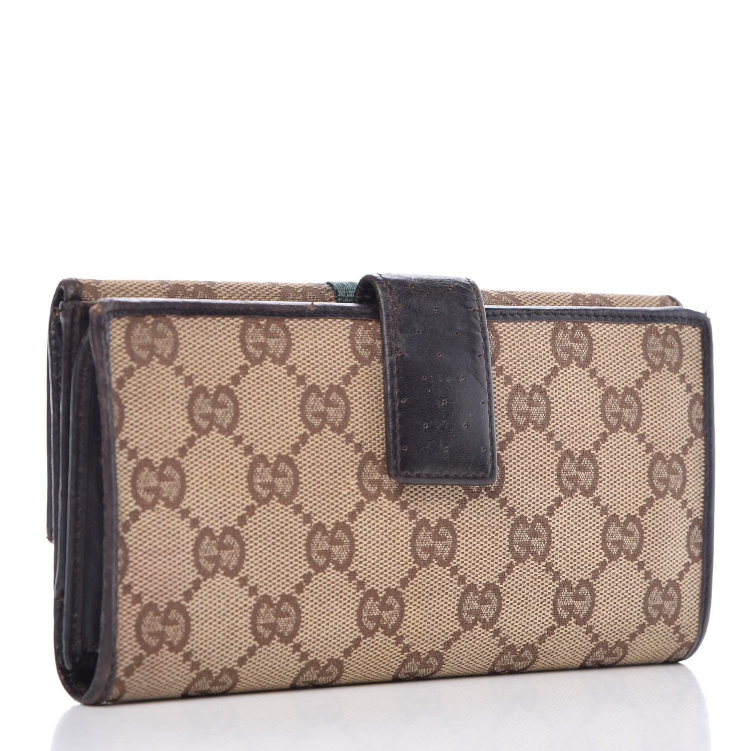 Gucci Monogram Web GG Reins Wallet Dark Brown 3 of 20